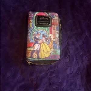 Loungefly Disney Stained Glass Wallet - Purple and Yellow